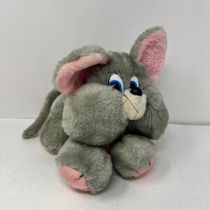 A & B Novelty Gray Mouse Plush 1982 Stuffed Animal Collectible 8" Retro Classic